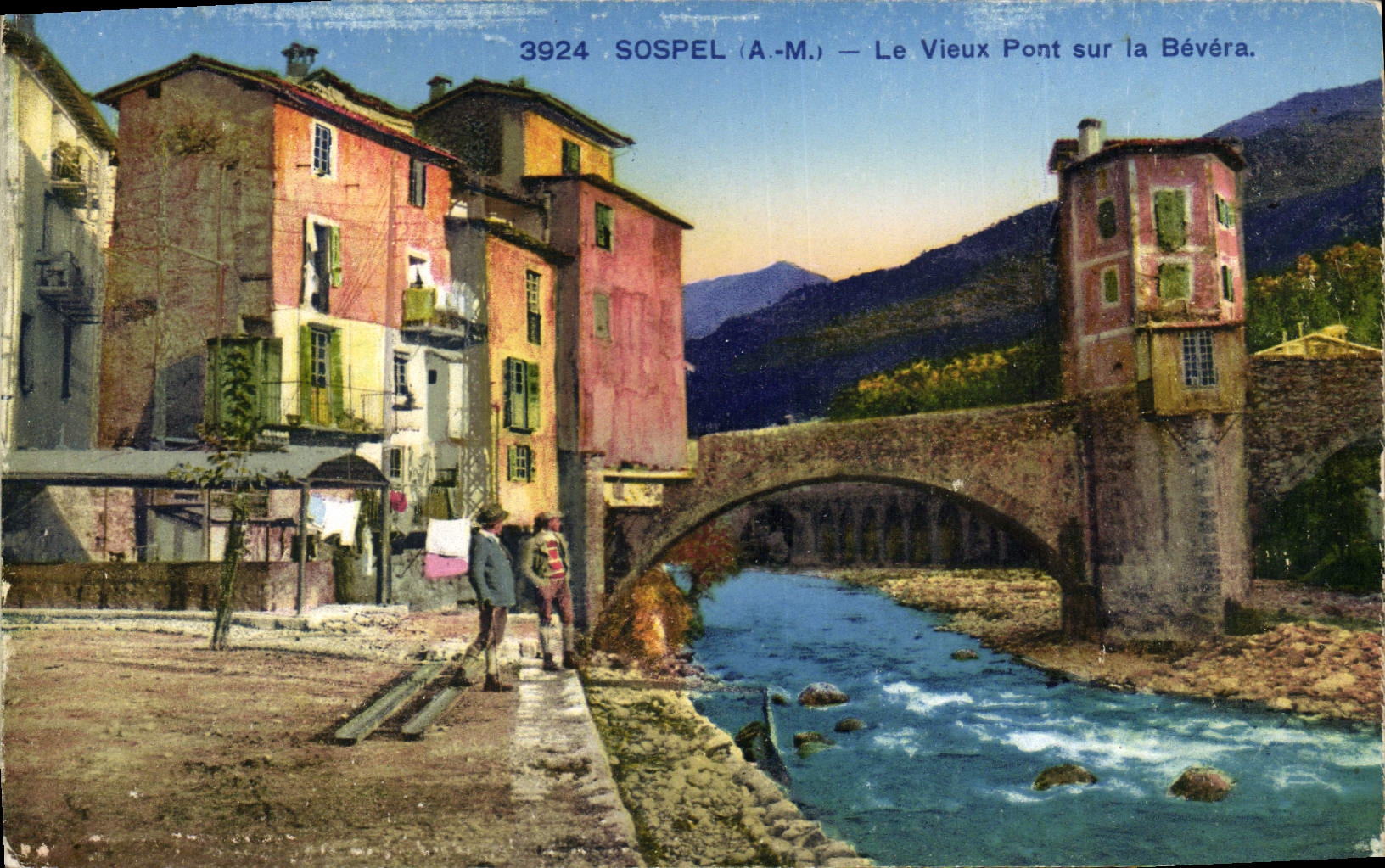 Sospel (A.-M.) — Le Vieux Pont sur la Bévéra.