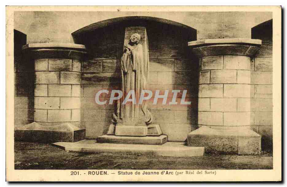 CPA Rouen Statue de Jeanne d'Arc par Real del Sarte