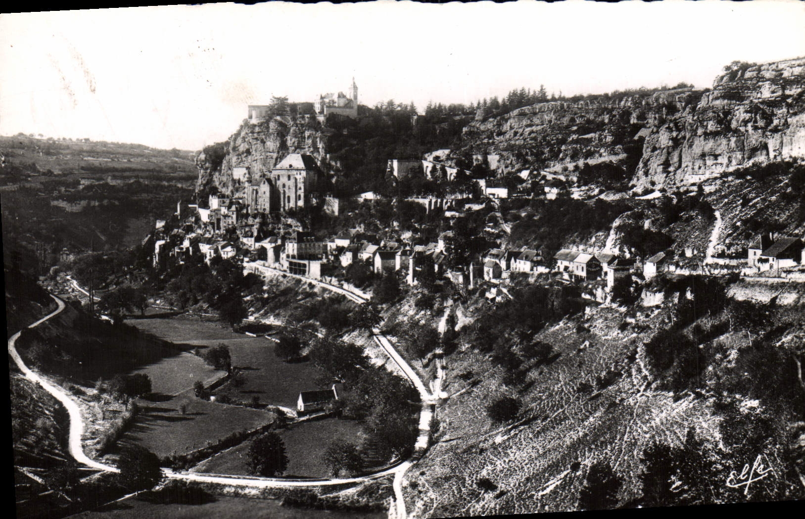 Rocamadour — Vue générale et boucle de la route de Cahors — Édit. Rocamadour (Lot)