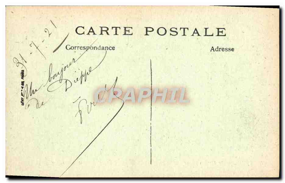 CPA Dieppe Le Casino vu de la Plage Maree basse — Rückseite