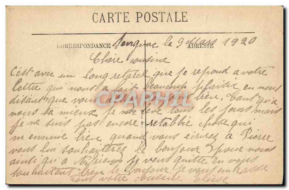 CPA Palais de Versailles Galerie des Glaces — Verso