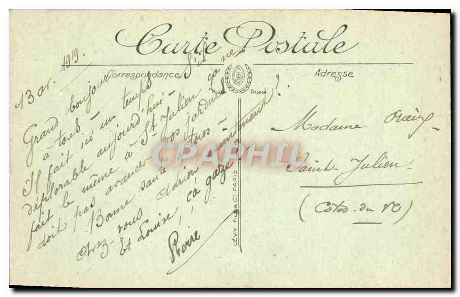 CPA Saint Die Les Bords de la Meurthe — Rückseite