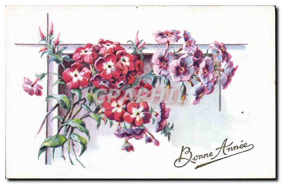 CPA Fantaisie Fleurs Bonne Annee