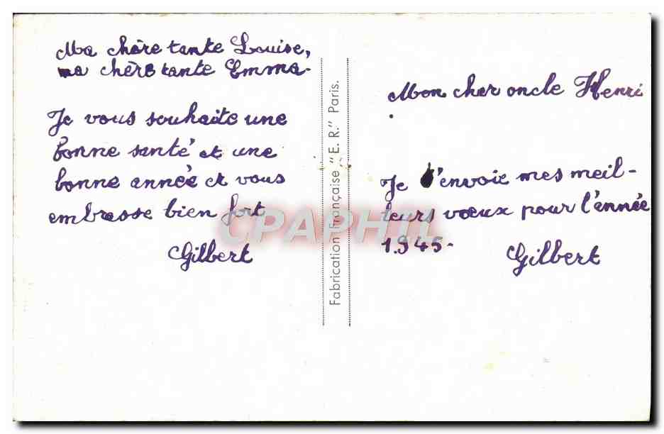 CPA Fantaisie Fleurs Bonne Annee — Back