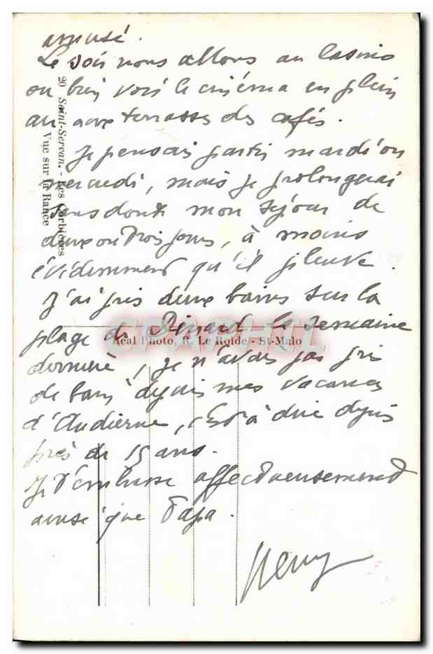 CPM Saint Servan Les Corbieres Vue sur la Rance — Rückseite