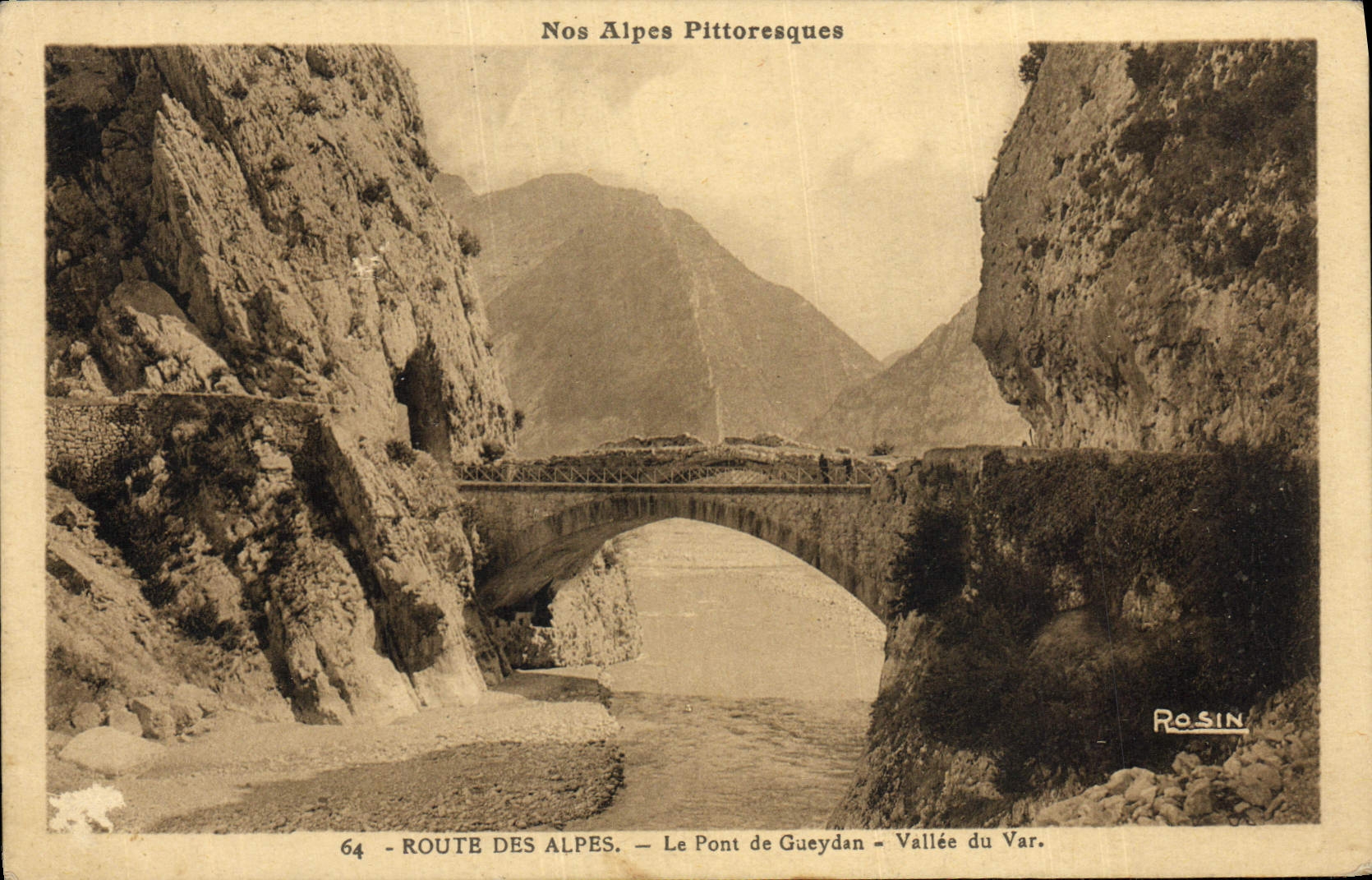 CPA Route des Alpes Le Pont de Gueydan Vallee du Var 
