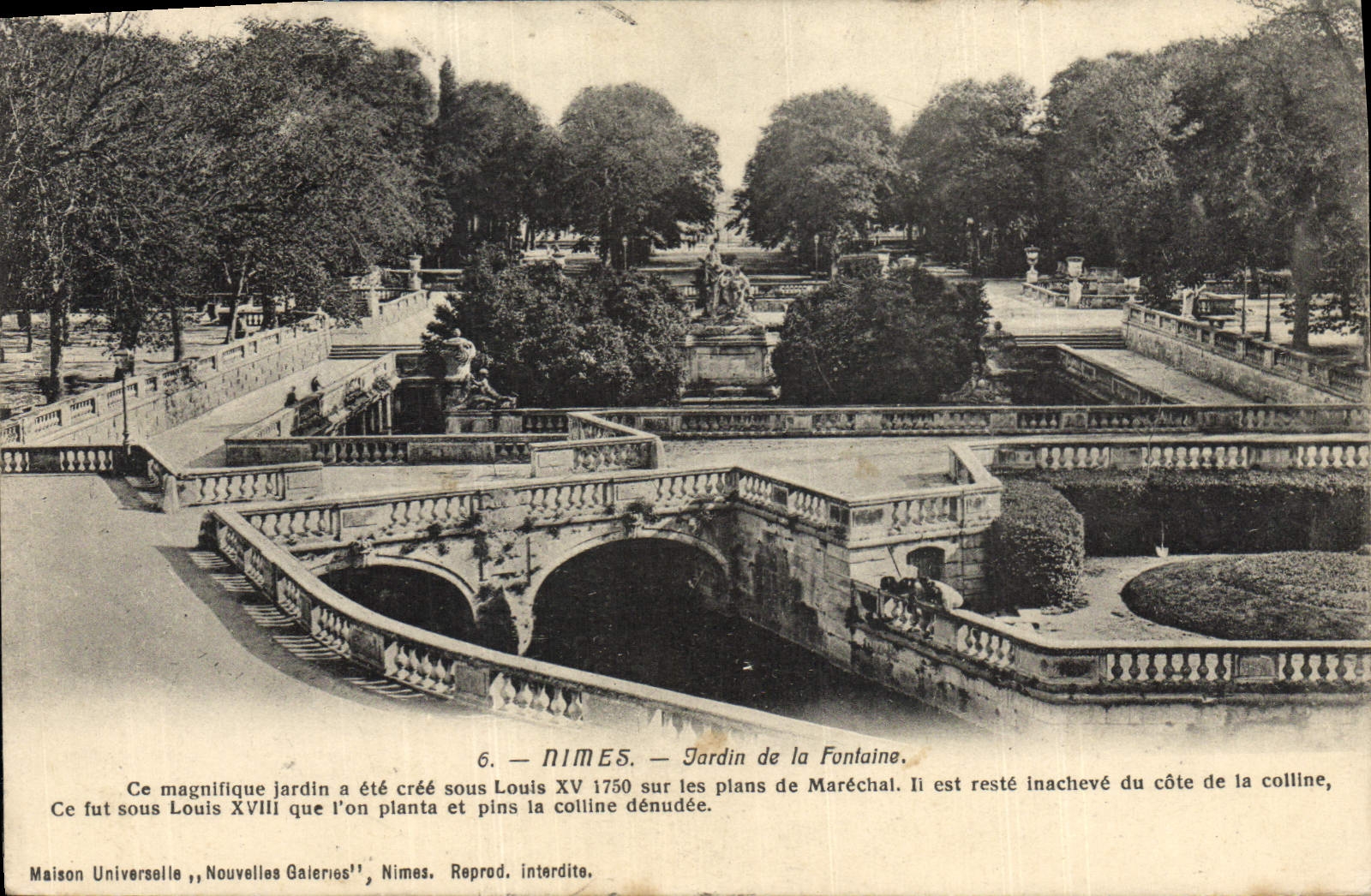 CPA Nimes Jardin de la Fontaine 