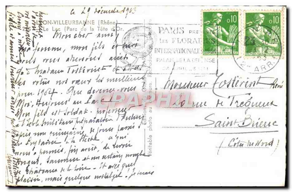 Le Lac (Parc de la Tête d'Or) — Lyon — Éditions G. Chauveau, n° 250 — Verso