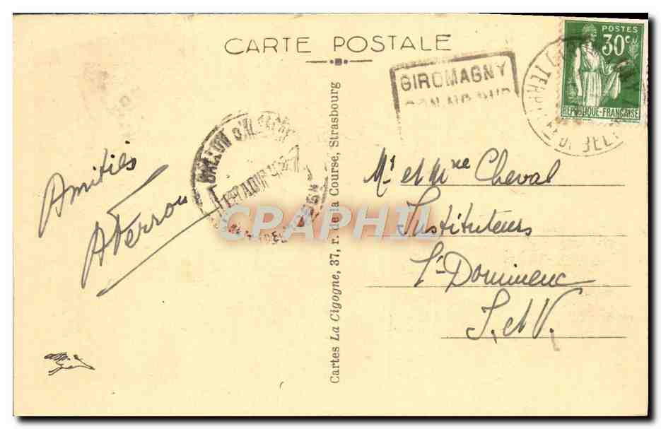 CPA Ballon D'Alsace Vue sur le chalet Bonaparte et le grand Hotel — Verso