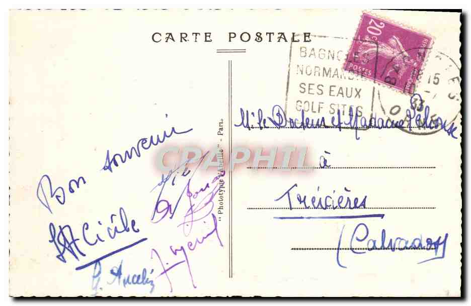 CPA Bagnoles de l'Orne Le Casino  — Rückseite