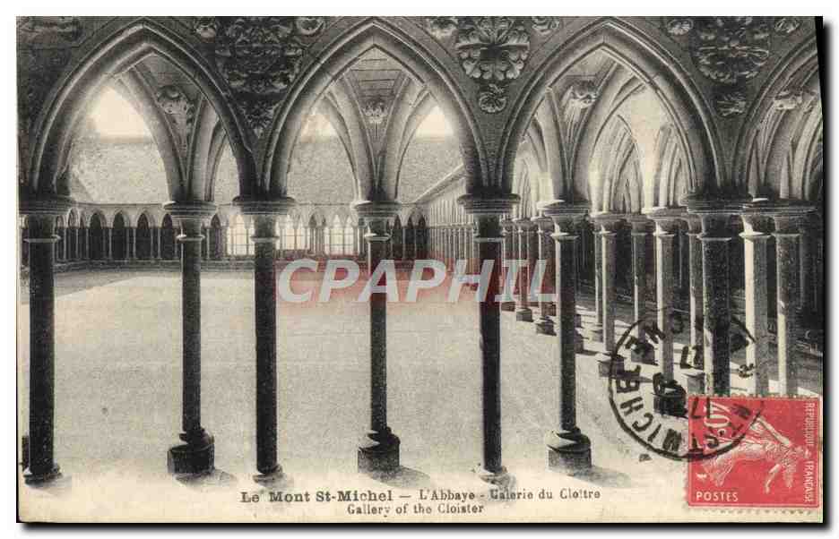 CPA Le Mont St Michel L'Abbaye Galerie du cloitre 