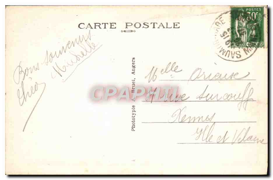 CPA Saumur Paysage sur la Loire et le Chateau  — Rückseite