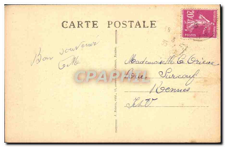 CPA Nantes Beffroi de l'Eglise Sainte Croix  — Rückseite