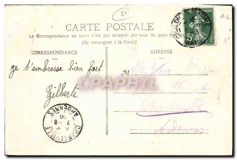 CPA Chalons sur Marne Le Jardin du Jard  — Verso