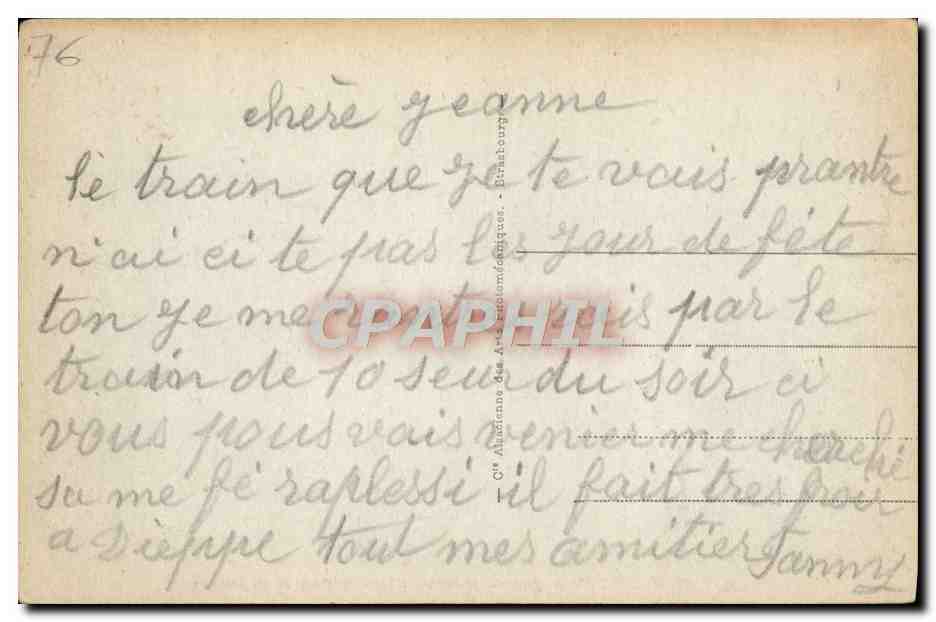 CPA Dieppe Vue generale prise de la Tour de l'Eglise St Jacques  — Verso
