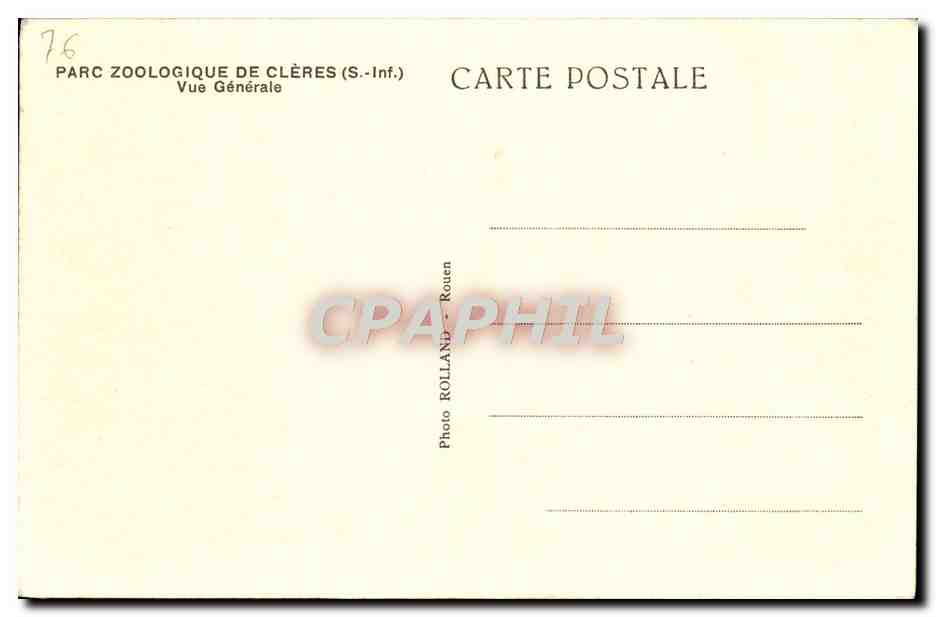 CPA Parc Zoologique de Cleres Vue Generale Zoo Autruche Autruches — Rückseite