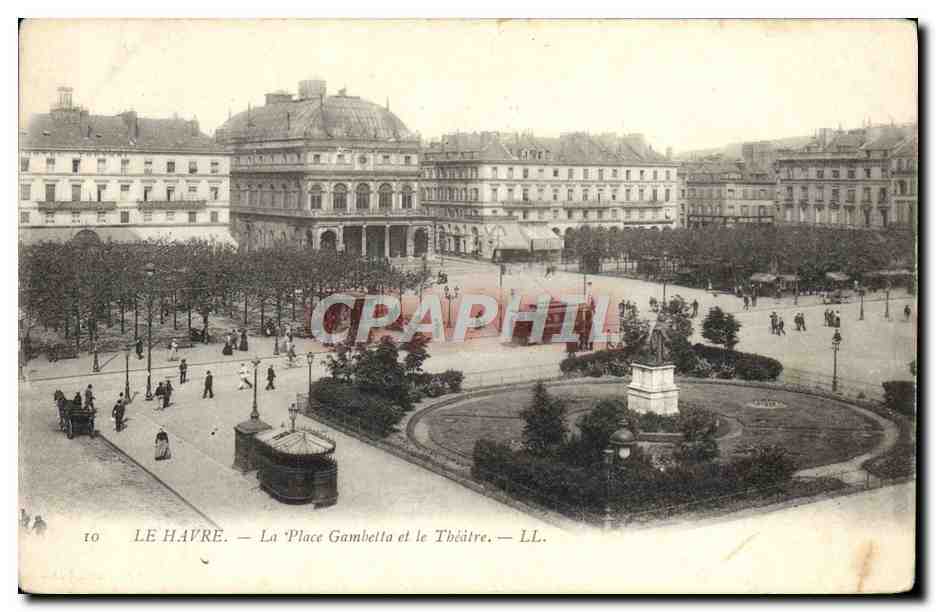 CPA Le Havre La Place Gambetta et la Theatre 