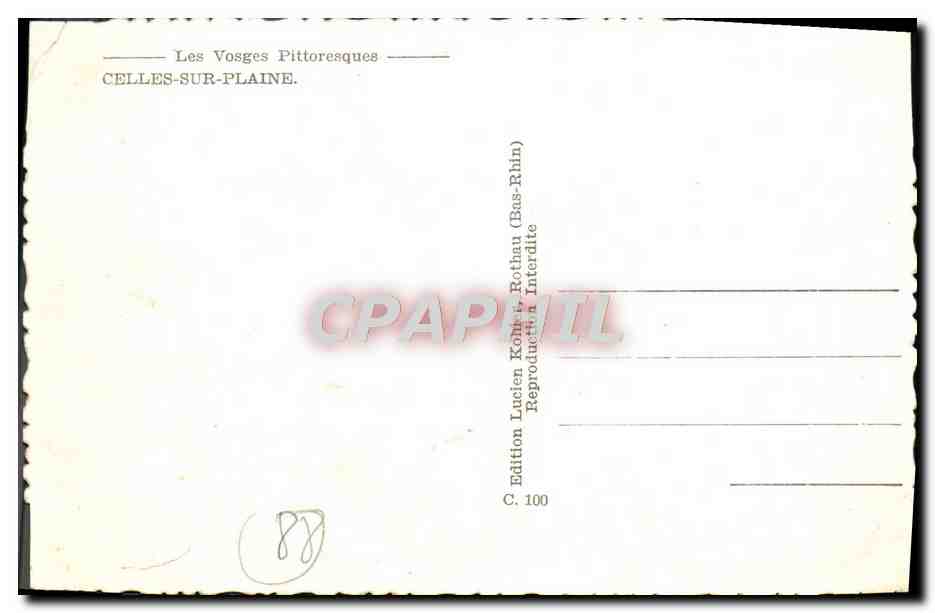 CPA Les Vosges Pittoresques Celles Sur Plaine — Rückseite