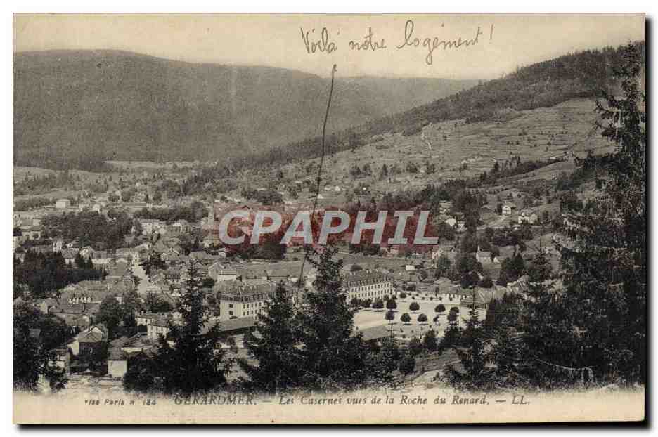 CPA Gerarumer Les casernes vues de la Roche du renard