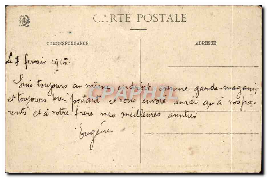 Die Pässe der Vosgien — am Schlucht-Pass (Höhe 1139 m.) — Le Poëau Grenze — Vor dem Krieg 1914 — Verlag Wach - Anne-Dile - Nr. 8906 — Rückseite
