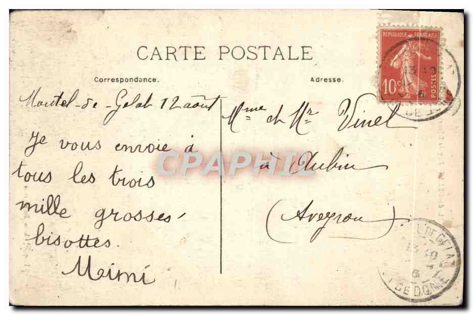 CPA Montel de Gelat Le Chateau — Rückseite