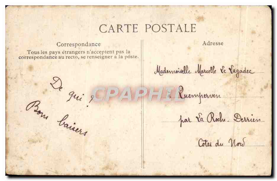 CPA Avril En Bretagne Enfant Poissons Folklore  — Rückseite