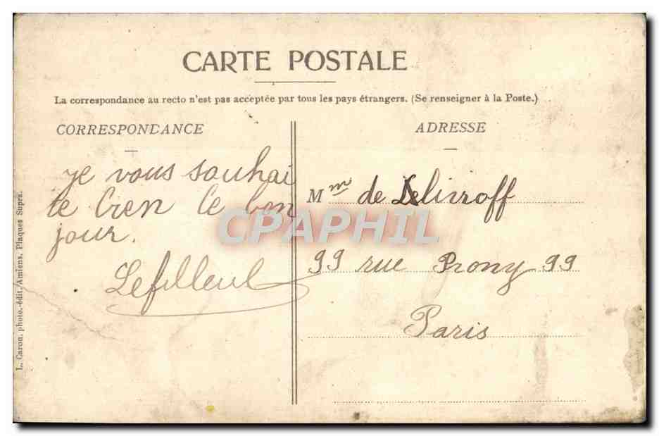 CPA Orphelinat du Petit Saint Jean Cerceuils — Back