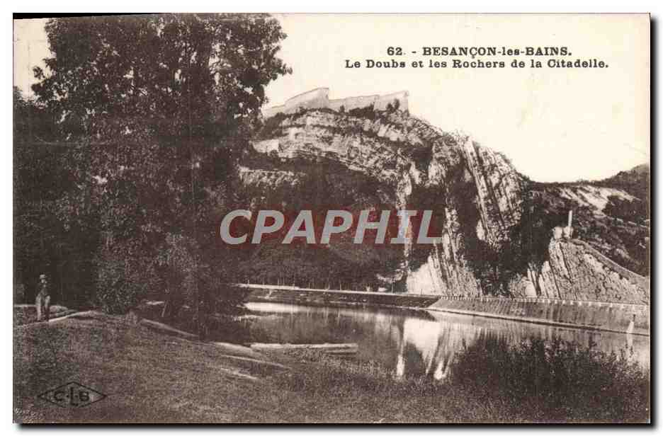 Besançon-les-Bains — Le Doubs et les Rochers de la Citadelle — Éd. C. Ladier, Besançon