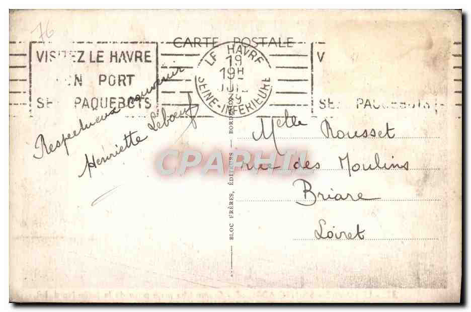 CPA Le Havre Saint Adresse Grosse Mer Prise de la Jetee Nord — Rückseite