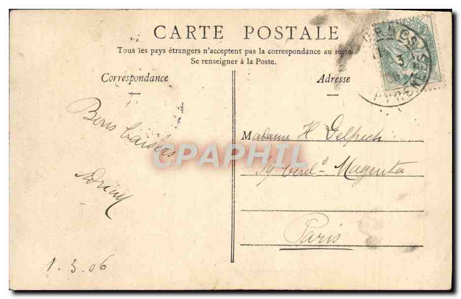 CPA Lourdes Les Piscines — Verso