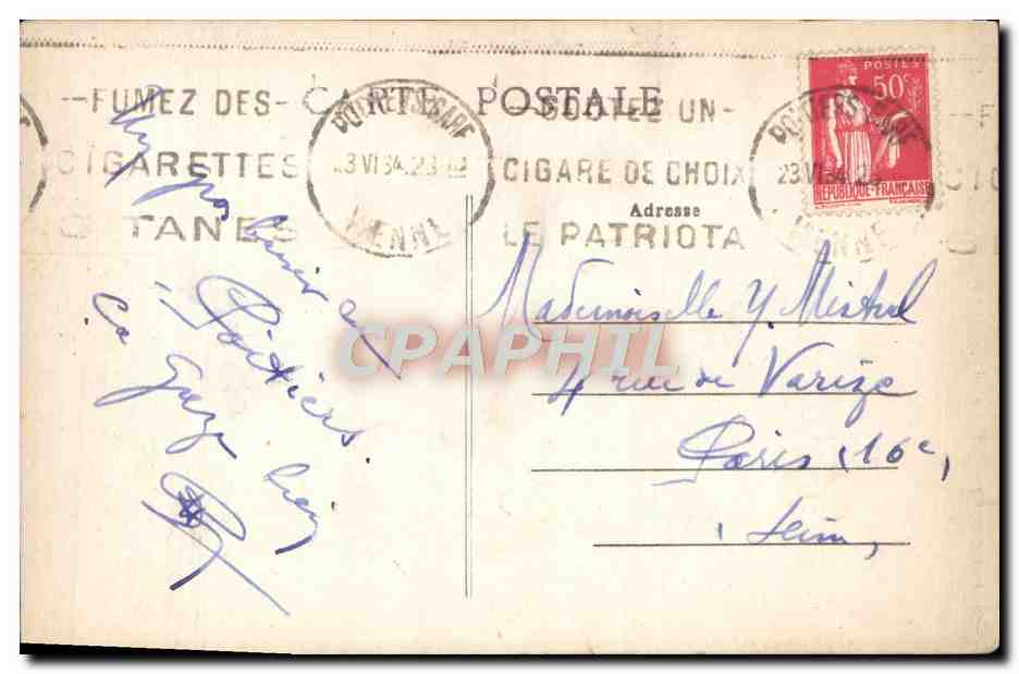 CPA Poitiers La Tour a L'Oiseau prise du bas du Jardin de Blossac — Rückseite