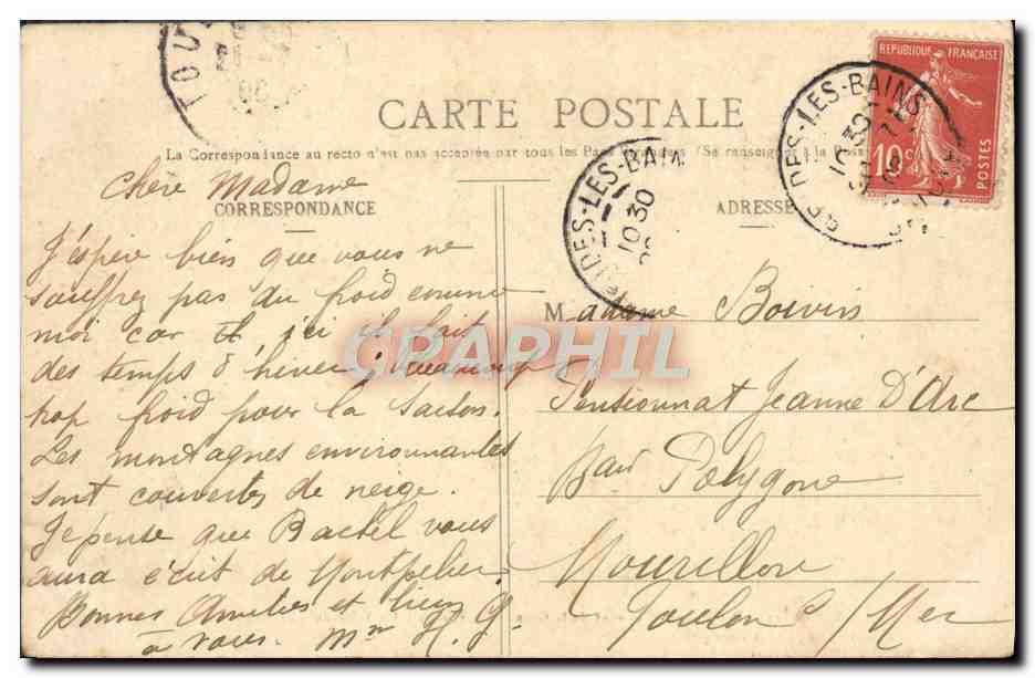 Couvent de la Grande Chartreuse - La Salle du Chapitre — Cliché A. V., Collection E. P., Grenoble — Achterkant