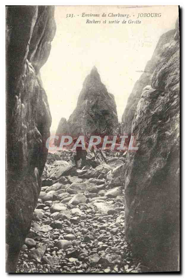 Environs de Cherbourg — Rochers et sortie de Grotte — JOBOURG