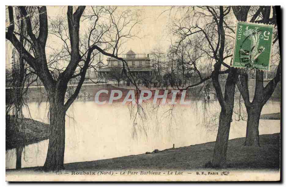 CPA Roubaix Le Parc Barbieux Le lac
