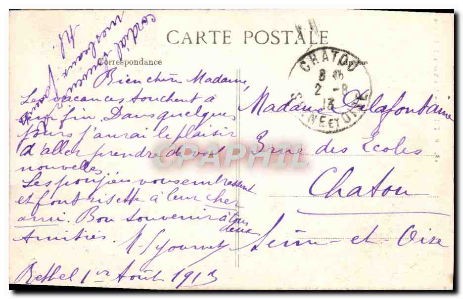 CPA Rethel Les Bords De L'Aisne — Rückseite