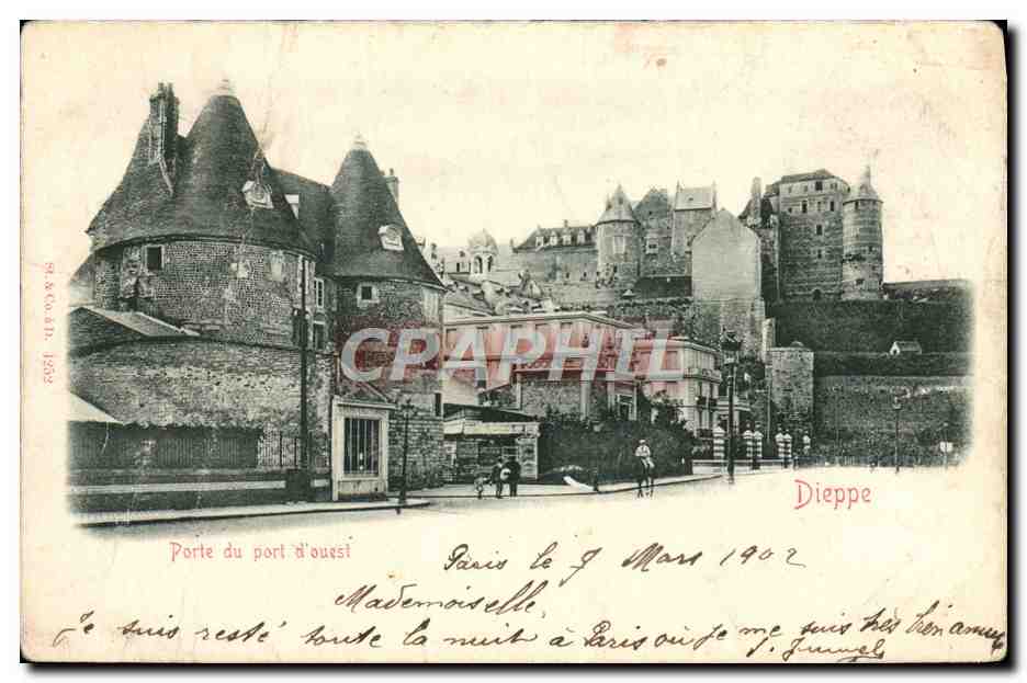CPA Dieppe Porte du Port d'Ouest