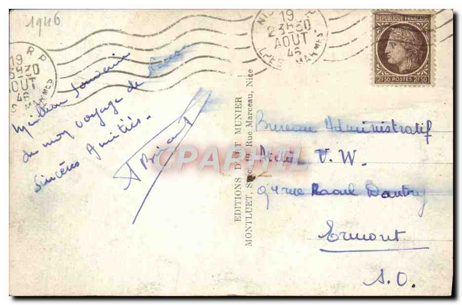 CPA Nice Promenade et jetee promenade — Verso
