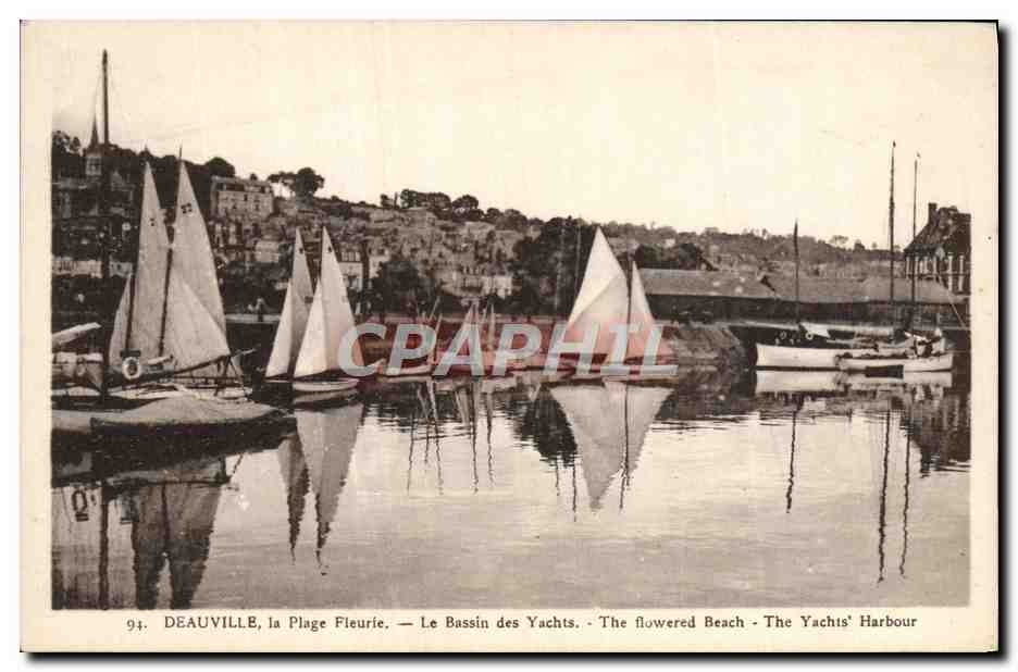 Deauville, la Plage Fleurie — Le Bassin des Yachts — Éditeur CPAPHIL, n°94