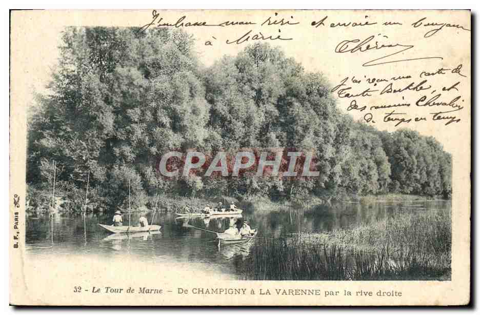 Der Marne — Von CHAMPIGNY nach LA VARENNE am rechten Ufer — B.F. PARIS 32