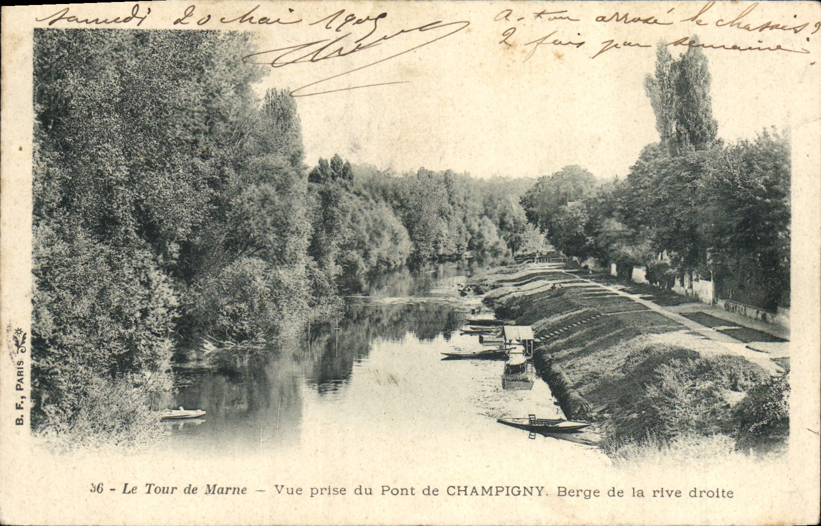 Der Tour de Marne — Ansicht vom Pont de CHAMPIGNY. Rechte Uferseite — B.F. PARIS, n°36
