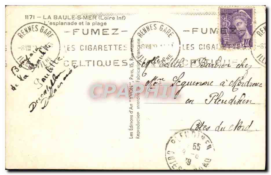 CPM La Baule Mer L'esplanade et la plage  — Rückseite