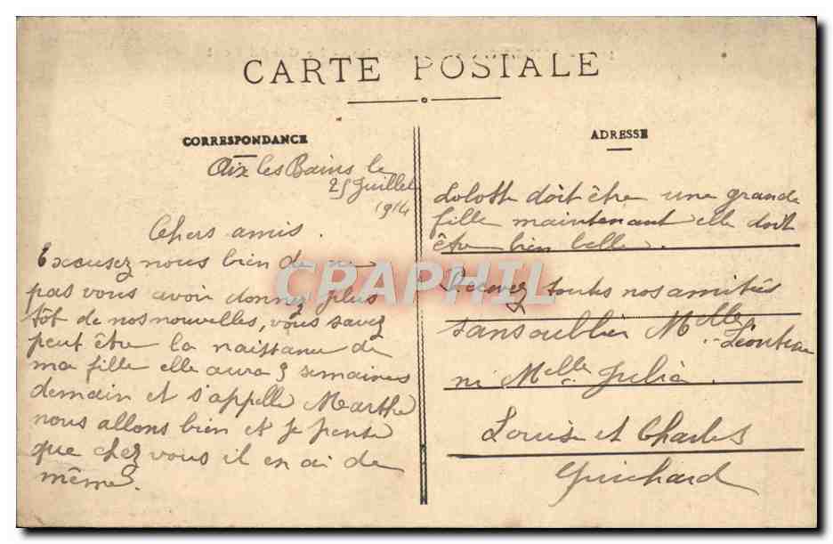 CPA Aix Les Bains Le Grand Port Bateaux — Verso