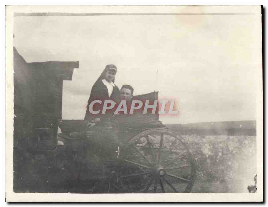 Photo Femme Religieuse Infirmiere Soldat Militaria 