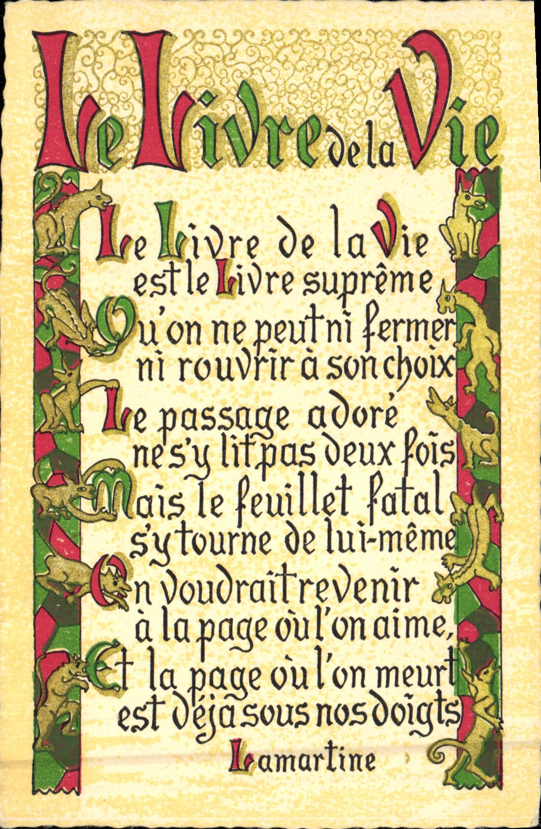 CPA Fantaisie Le livre de la vie Lamartine 