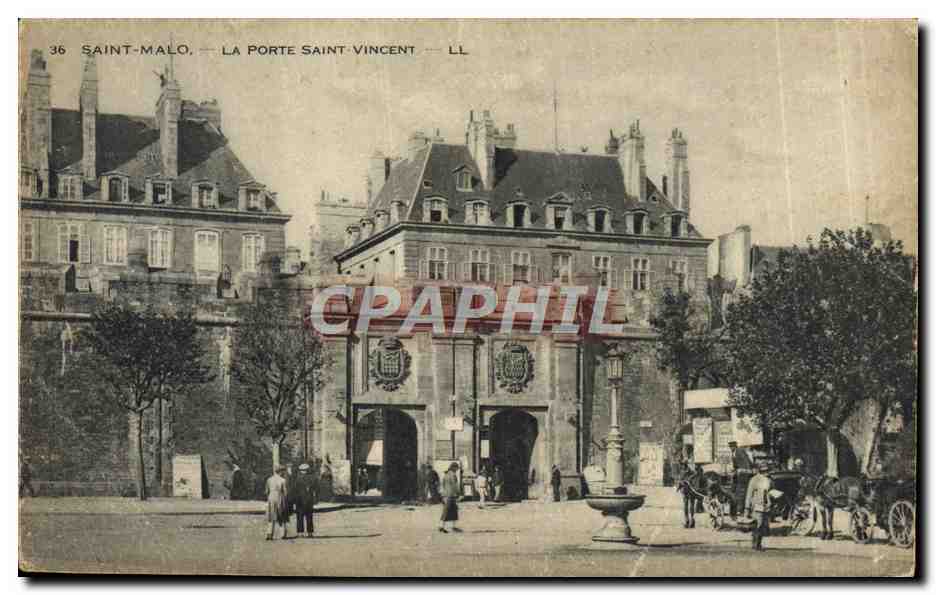CPA Saint Malo La Porte Saint Vincent Attelage Cheval