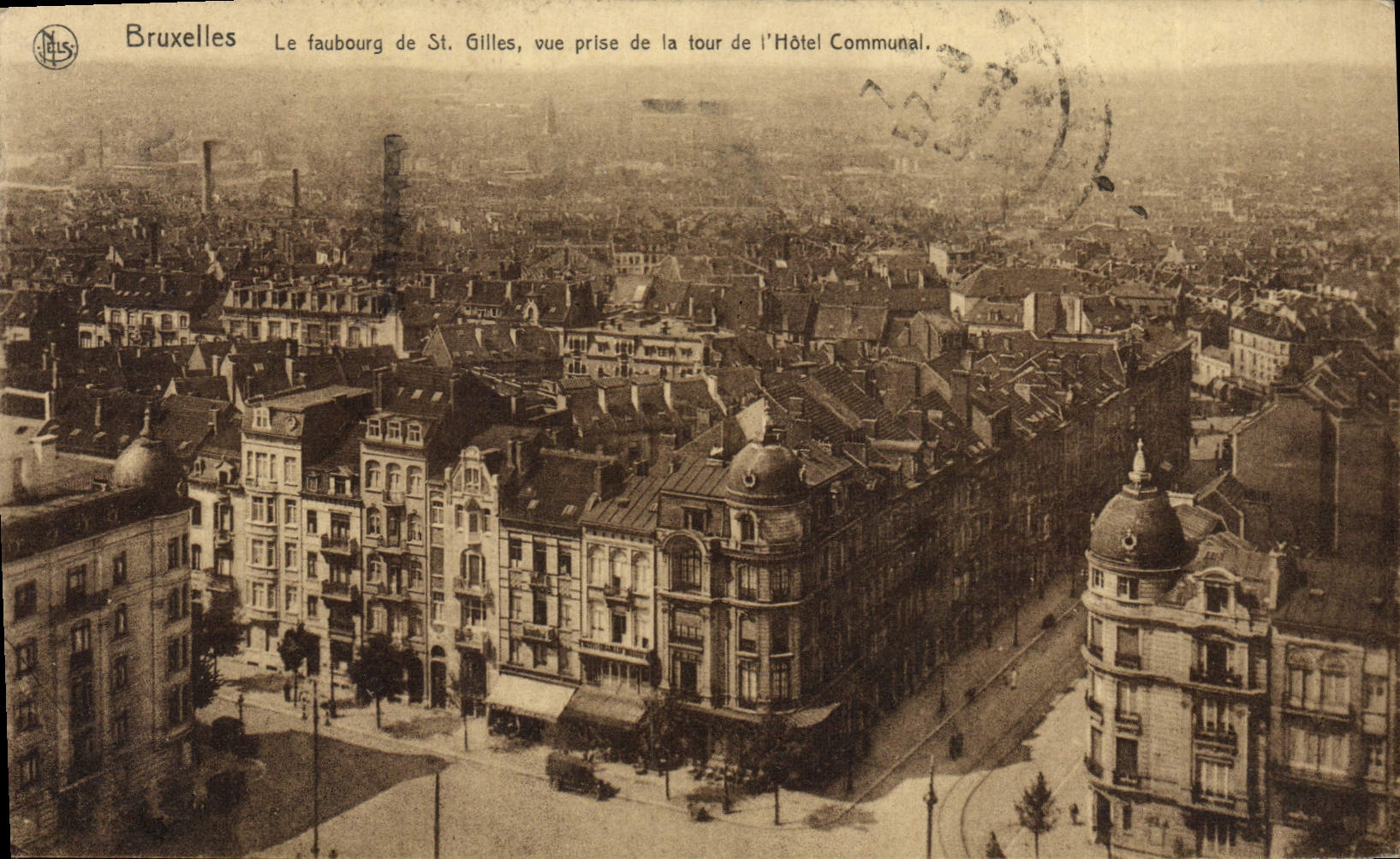 Bruxelles — Le faubourg de St. Gilles, vue prise de la tour de l'Hôtel Communal — Éd. Thill, série 20, n° 85
