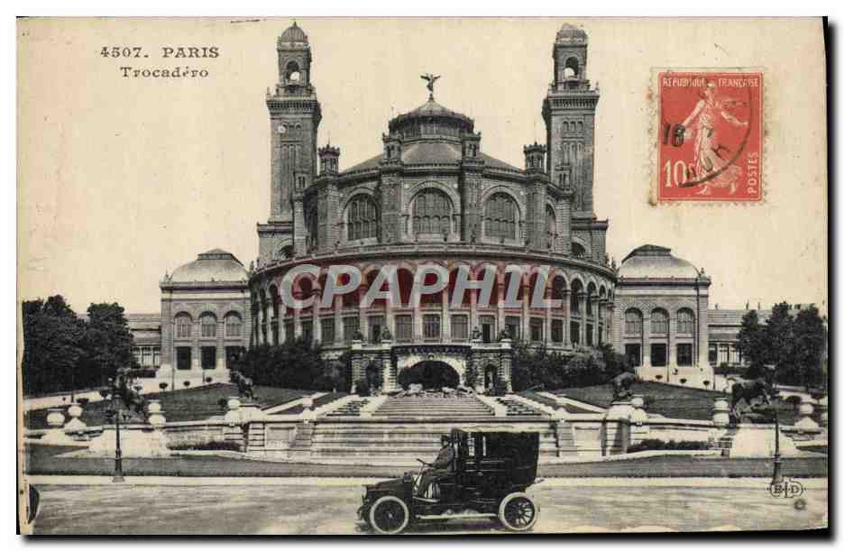 CPA Paris Trocadero Automobile Taxi
