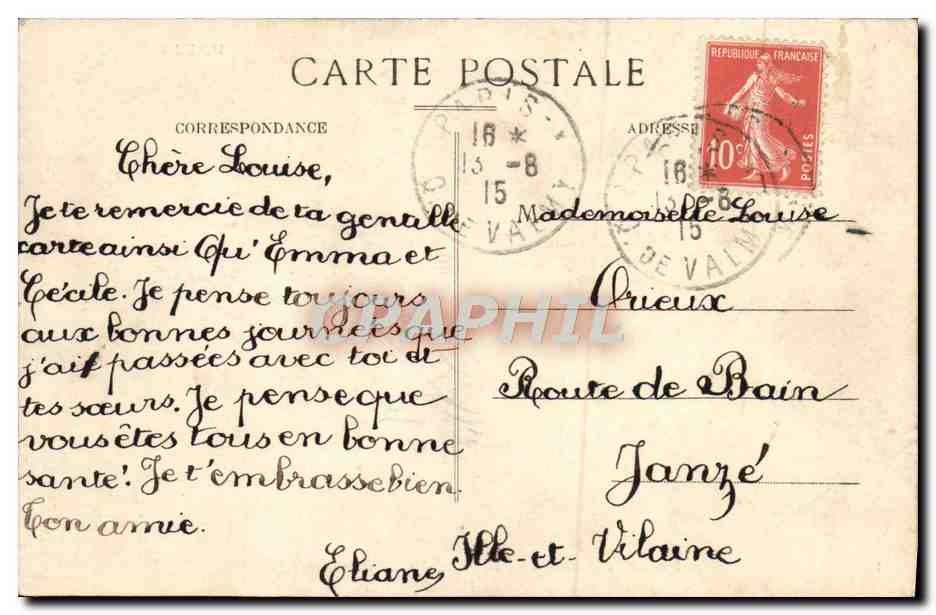 CPA Paris Palais du Senat Jardin Du Luxembourg — Rückseite
