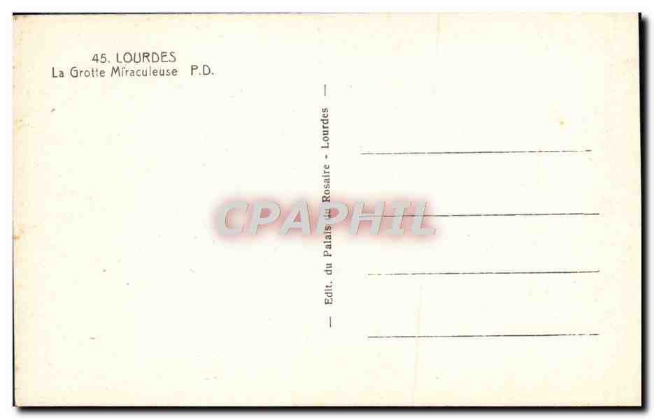 CPA Lourdes La Grotte Miraculeuse — Verso