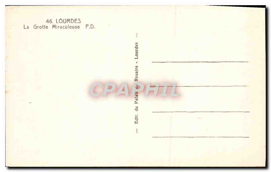 CPA Lourdes La Grotte Miraculeuse — Verso